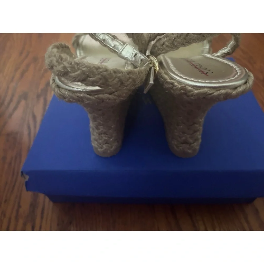 Stuart Weitzman Braida Strap Espadrille Wedge Sandal  size 11.5 - Picture 5 of 7